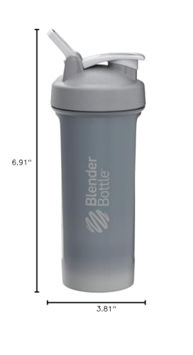 BlenderBottle Classic V2 Shaker Bottle Perfect for Protein Shakes and Pre Workout, 28-Ounce, Clear/Black