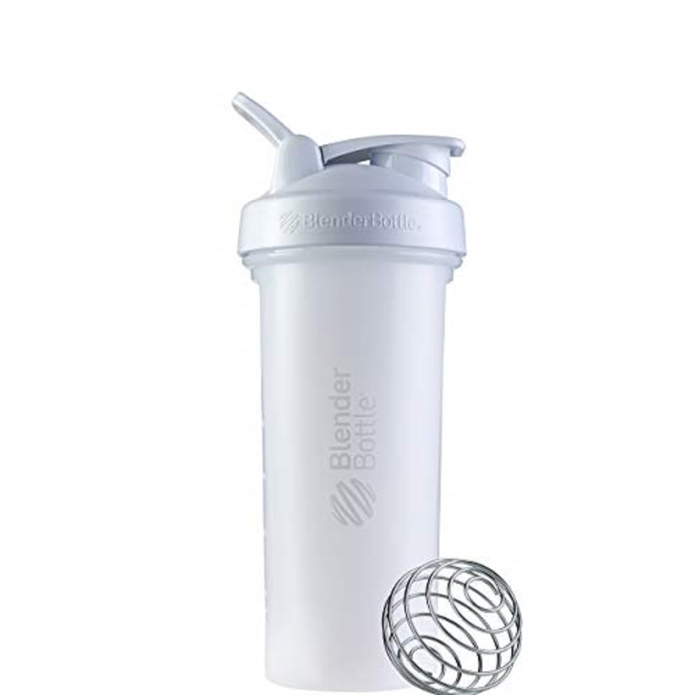 BlenderBottle Classic V2 Shaker Bottle Perfect for Protein Shakes and Pre Workout, 28-Ounce, Clear/Black