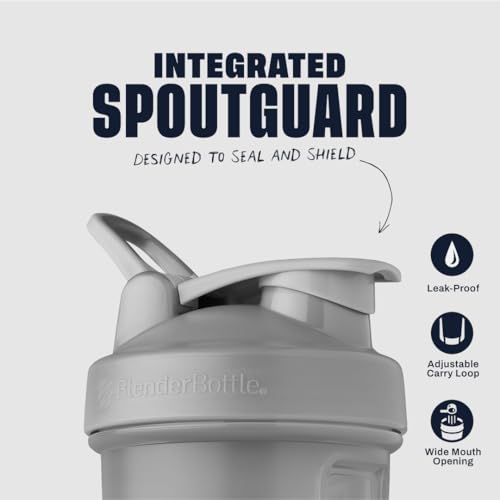 BlenderBottle Classic V2 Shaker Bottle Perfect for Protein Shakes and Pre Workout, 28-Ounce, Clear/Black