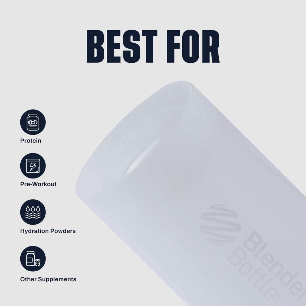 BlenderBottle Classic V2 Shaker Bottle Perfect for Protein Shakes and Pre Workout, 28-Ounce, Clear/Black