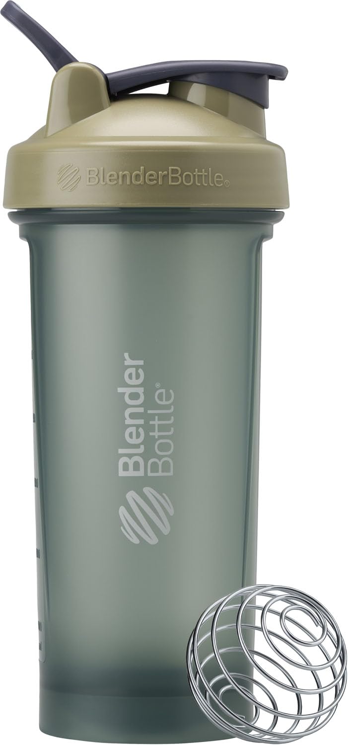 BlenderBottle Classic V2 Shaker Bottle Perfect for Protein Shakes and Pre Workout, 28-Ounce, Clear/Black