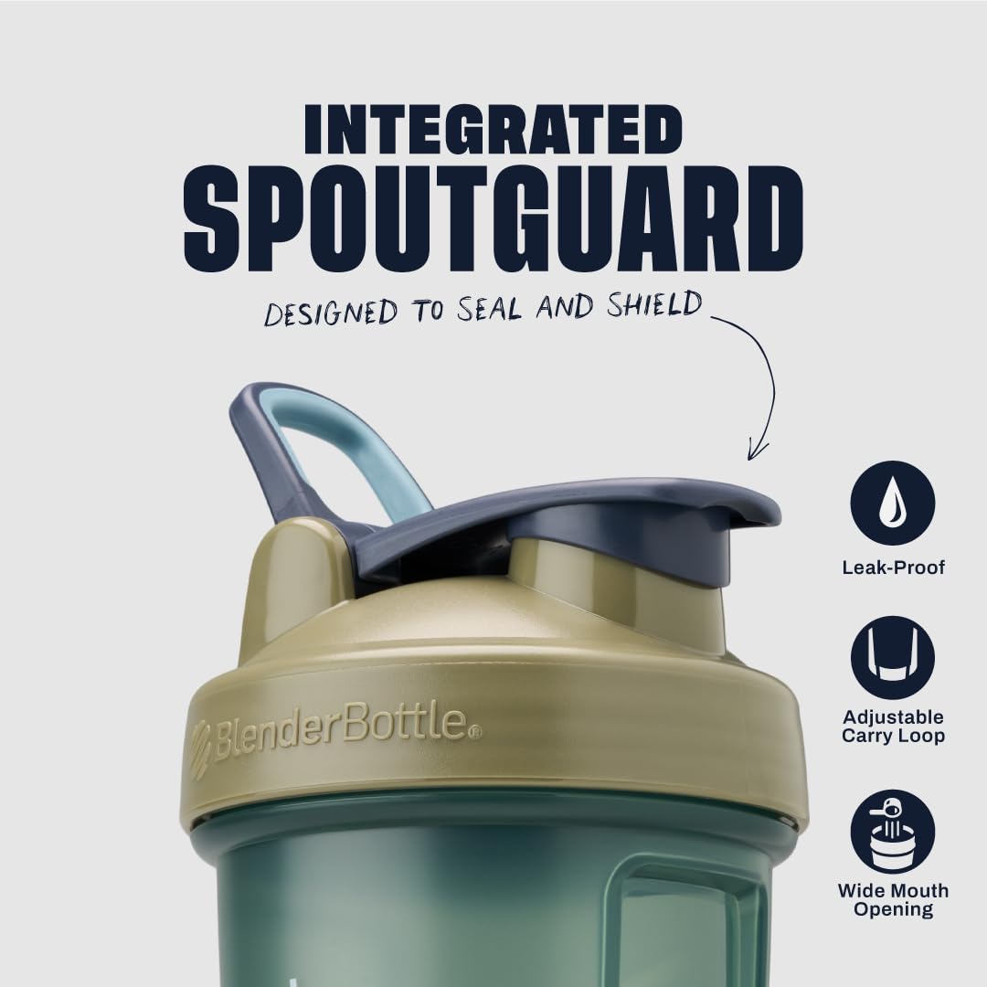 BlenderBottle Classic V2 Shaker Bottle Perfect for Protein Shakes and Pre Workout, 28-Ounce, Clear/Black