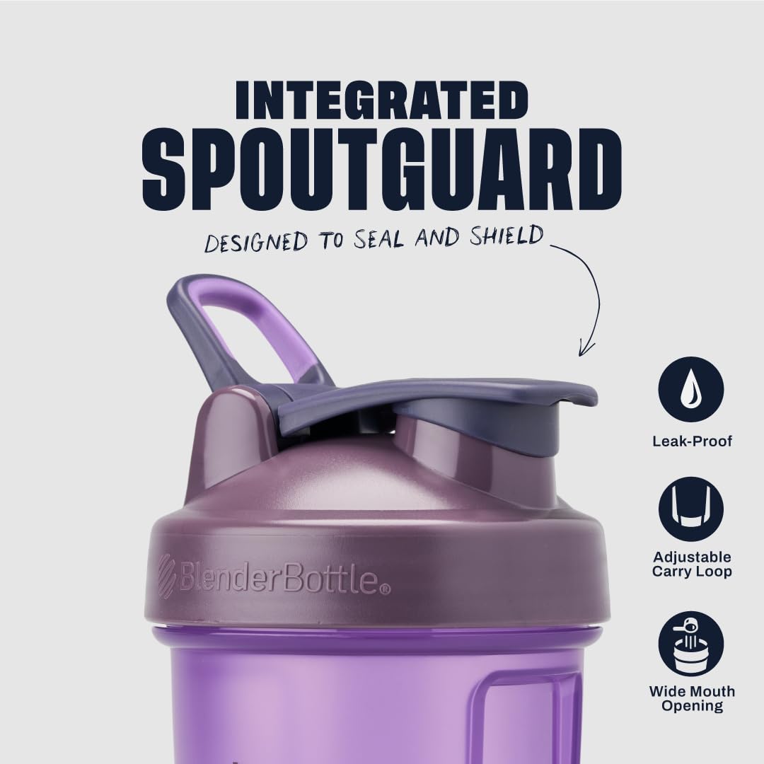 BlenderBottle Classic V2 Shaker Bottle Perfect for Protein Shakes and Pre Workout, 28-Ounce, Clear/Black