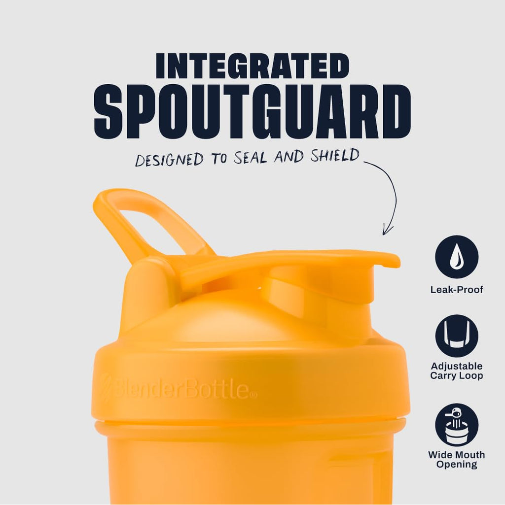 BlenderBottle Classic V2 Shaker Bottle Perfect for Protein Shakes and Pre Workout, 28-Ounce, Clear/Black