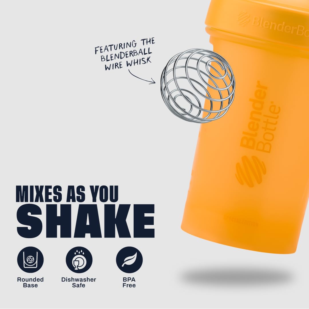 BlenderBottle Classic V2 Shaker Bottle Perfect for Protein Shakes and Pre Workout, 28-Ounce, Clear/Black