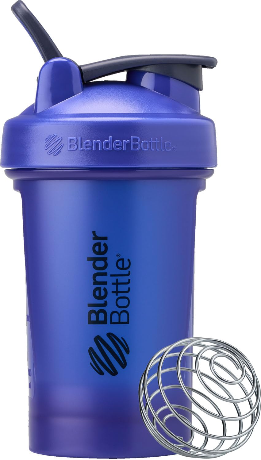 BlenderBottle Classic V2 Shaker Bottle Perfect for Protein Shakes and Pre Workout, 28-Ounce, Clear/Black