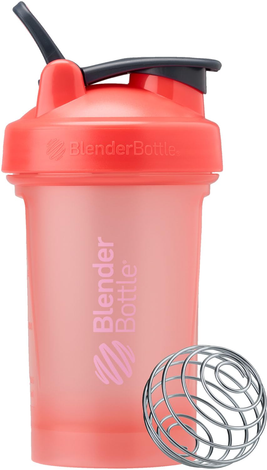 BlenderBottle Classic V2 Shaker Bottle Perfect for Protein Shakes and Pre Workout, 28-Ounce, Clear/Black