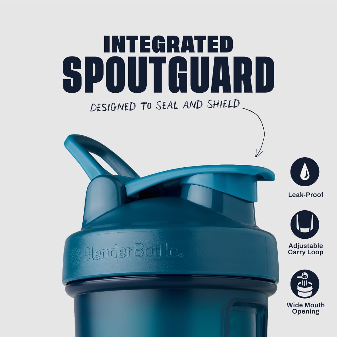 BlenderBottle Classic V2 Shaker Bottle Perfect for Protein Shakes and Pre Workout, 28-Ounce, Clear/Black