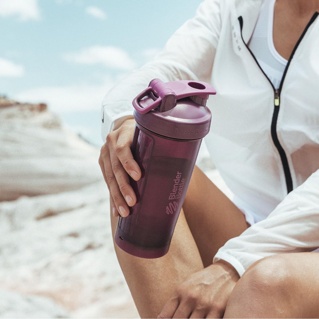 BlenderBottle Classic V2 Shaker Bottle Perfect for Protein Shakes and Pre Workout, 28-Ounce, Clear/Black