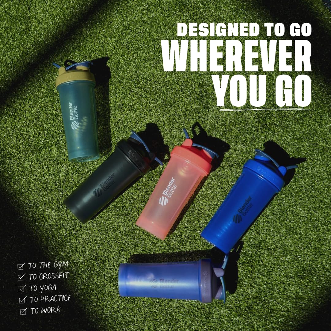 BlenderBottle Classic V2 Shaker Bottle Perfect for Protein Shakes and Pre Workout, 28-Ounce, Clear/Black